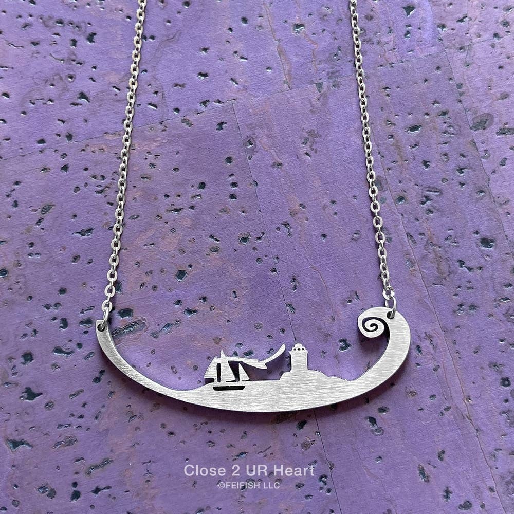 Close 2 UR Heart Lighthouse Stainless Steel Necklace The